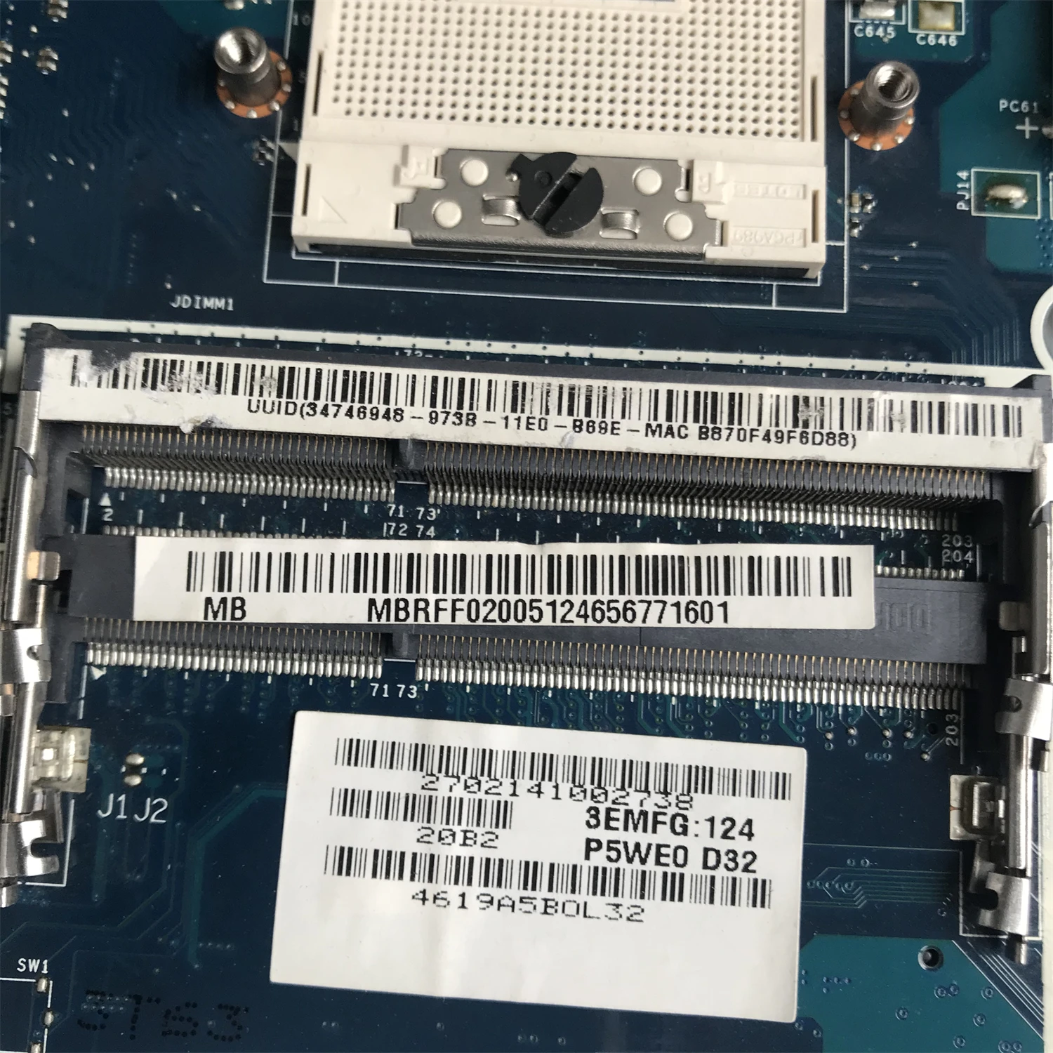 MBRFF02005 Mainboard UNTUK Acer Aspire 5750 5750G Motherboard Laptop P5WE0 LA-6901P dengan N12P-GV-OP-B-A1 1GB HM65 DDR3 100% Diuji