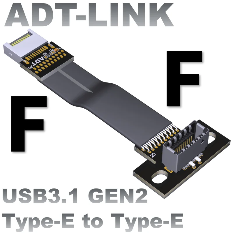 

Кабель-удлинитель USB3.1, Gen2 Type-E на Type-E, внутренний USB3.1, 20 контактов, стандартный плоский ленточный адаптер 10G/bps, материнская плата с отверстием для винта
