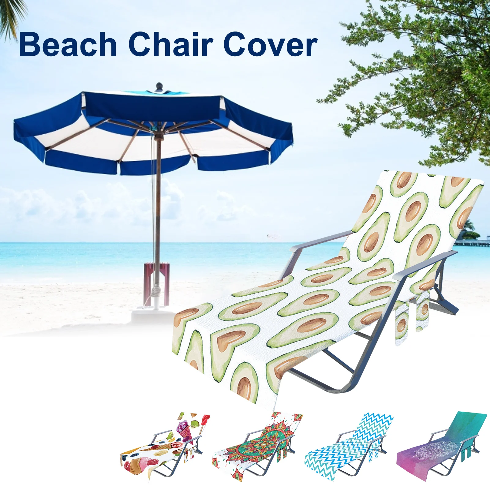 Multi-Functional Lazy Lounger Beach Towel Lazy Beach Lounge Chair Cover Towel Bag Sun Lounger Mate Holiday Garden Without Chair