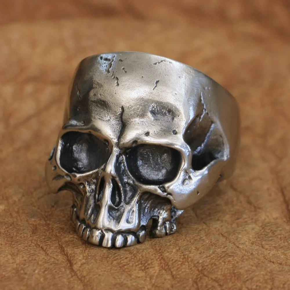 

LINSION Cupronickel Huge Skull Ring Mens Biker Rock Punk Jewelry CP98 US Size 7~15