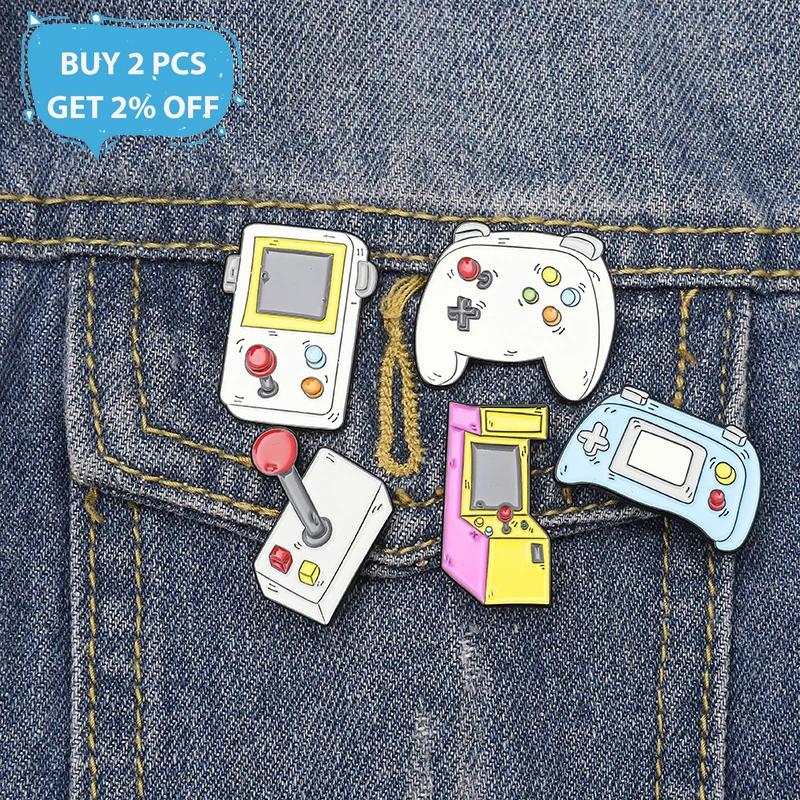 PLAY! 80's 90's Game Enamel Pins Series Arcade Machine Lapel Pin Retro Pixel Game Badges Game Boy Gifts Childhood Jewelry