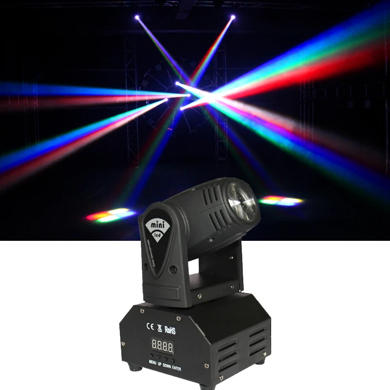 Powerful 10W RGBW Mini Led Beam Moving Head 10W Spot Wash RGBW 4 In 1 Stage Effect DMX 512 KTV DJ Party Lite Disco Wedding Club