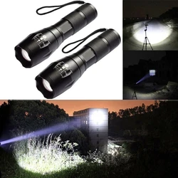 DulMilitary-Lampe de poche LED portable, zoomable, 5 modes, sans batterie, camping en plein air, pêche, randonnée, outils, D5, T6