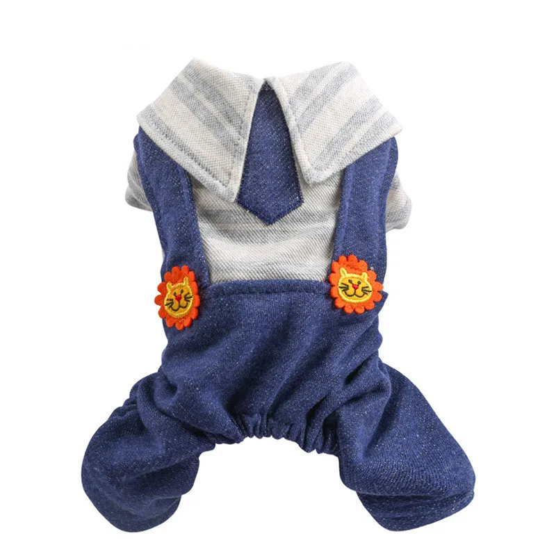 

Dog Overalls Autumn Winter Puppy Jumpsuit Tie Trim Doggie Rompers Small Dog Clothes Festival Party Outfit For Chihuahua Teddy