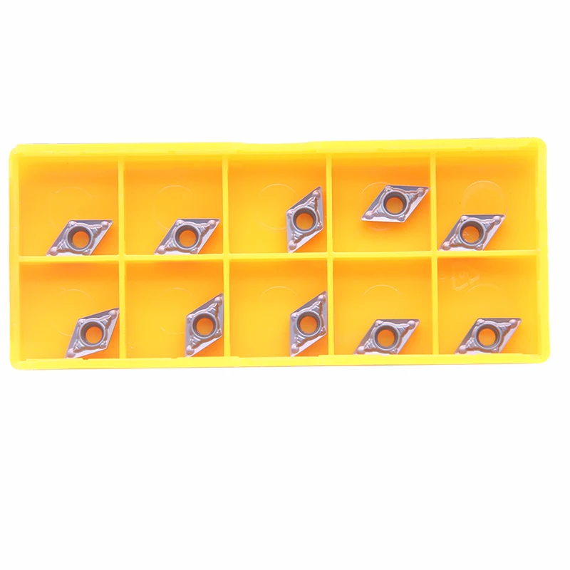 10PCS DCMT070204 MV VP15TF 내부 선삭 공구 초경 인서트 CNC 선반 공구 절단 DCMT 070204 선반 절단기 공구