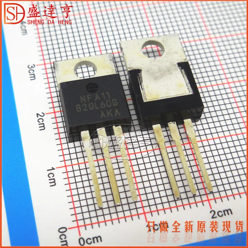 10Pcs/Lot MBR20L60CTG B20L60G 20A 60V TO220  DIP Schottky Barrier Diode/ NEW Original In Stock