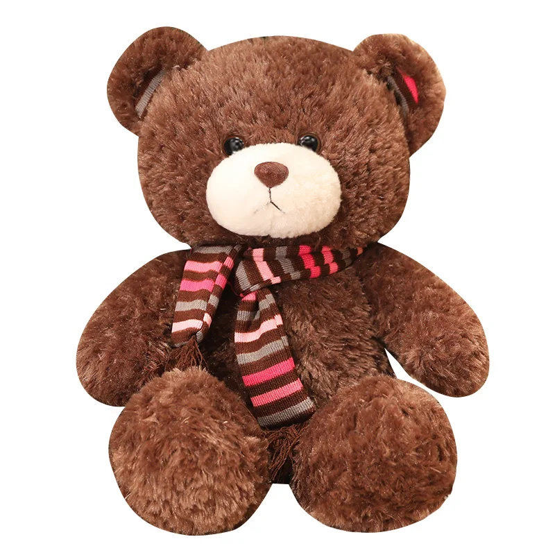 New Arrive 60/80/100cm Cute Soft Kawaii Scarf Bear Plush Toys Stuffed Doll Animals Girlfriend Gift