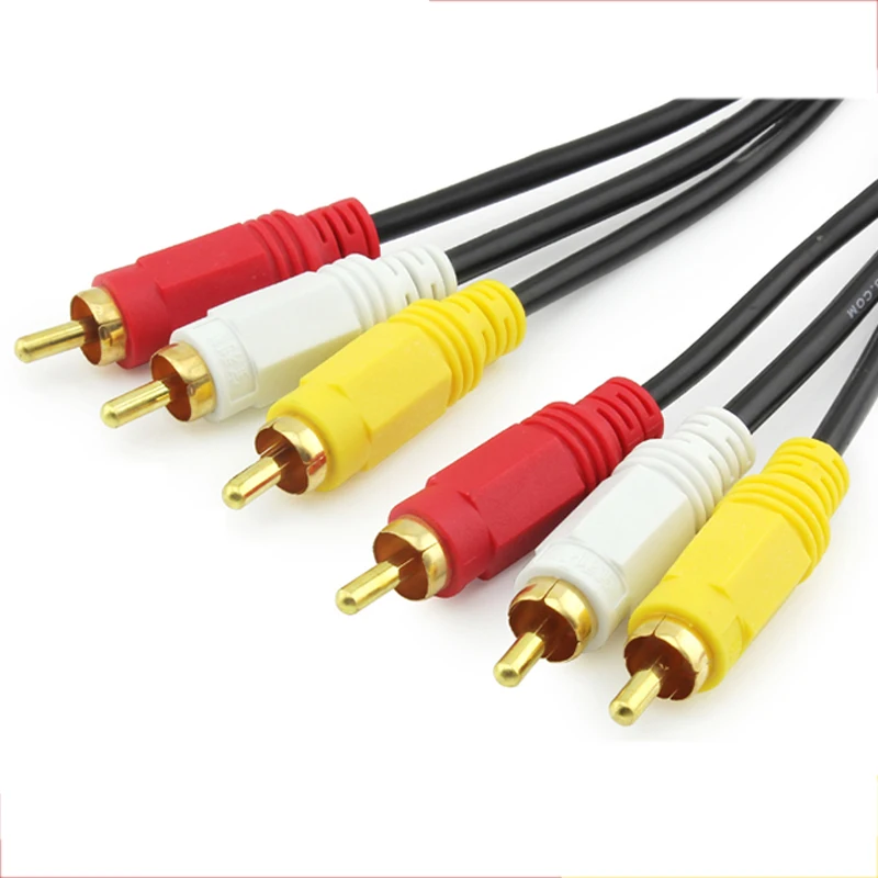 2PCS Triple HDTV 3RCA Stecker auf 3 RCA Composite Audio Video AV Kabel Adapter 1080P 1,5 M