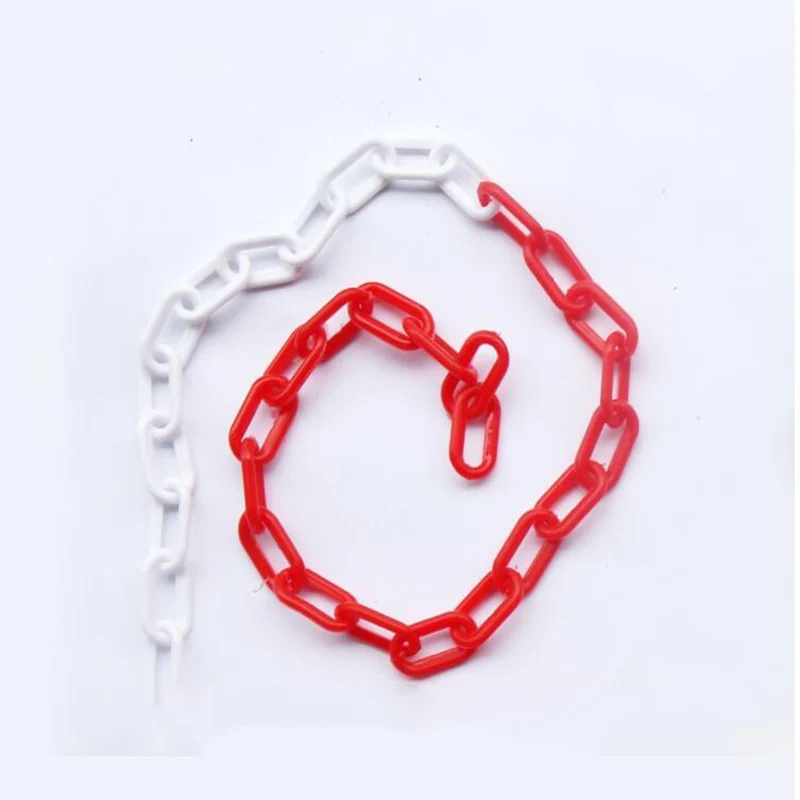 25m Length 6mm Wire Diameter Black Yellow or Red White Color Platic Link Warning Chain Road Warning Block Barrier For Traffic