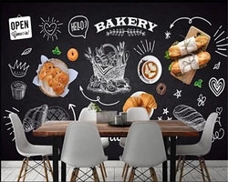 Custom Large murals of any size chalkboard Hand painted cake shop  background wall HD decorative mural 3d wallpaper