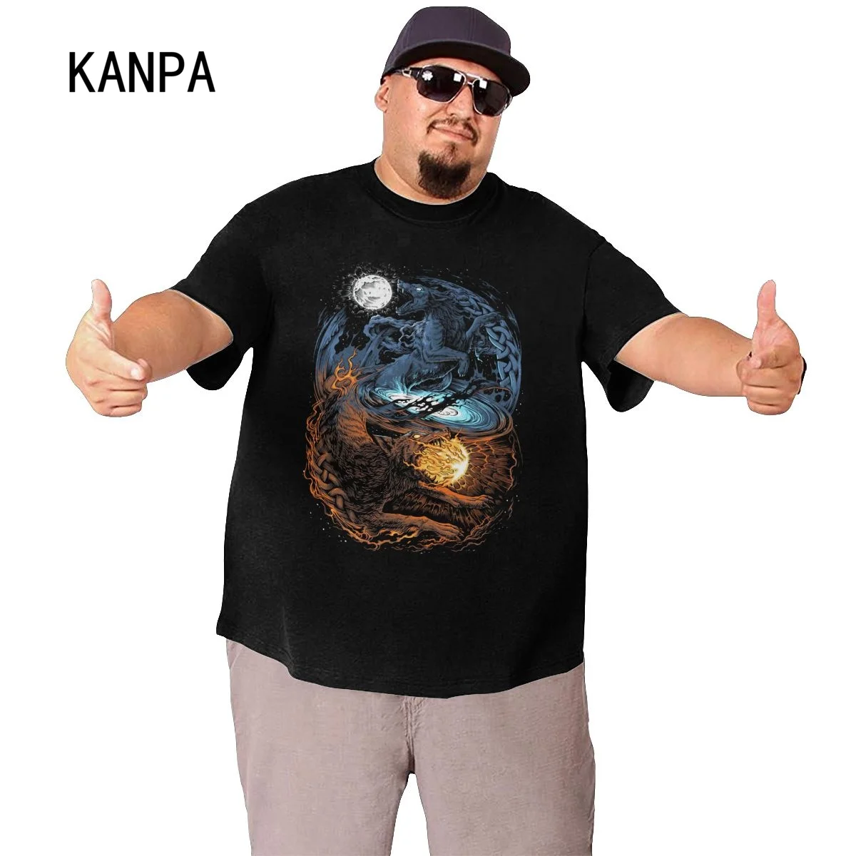 Cool Wolf Graphic T Shirt Men\'s Soft Cotton Graphic Warrior Tee Short Sleeves Print T-Shirts Oversize Graphic Tshirt Gift