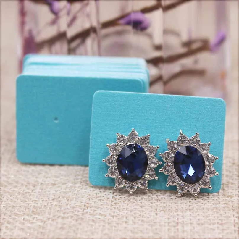 100pcs Cute Solid Color Earring Paper Package Card DIY Small Stud Earring Card White Kraft Pink Jewelry Display Card