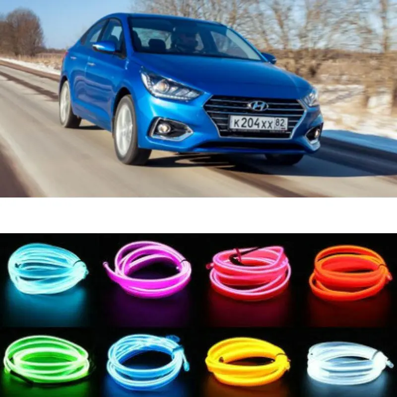 

5m el Atmosphere Lamp Interior Mood Lighting For Hyundai solaris i30 ix35 Amica H-1 Box starex matrix Atos Coupe Elantra