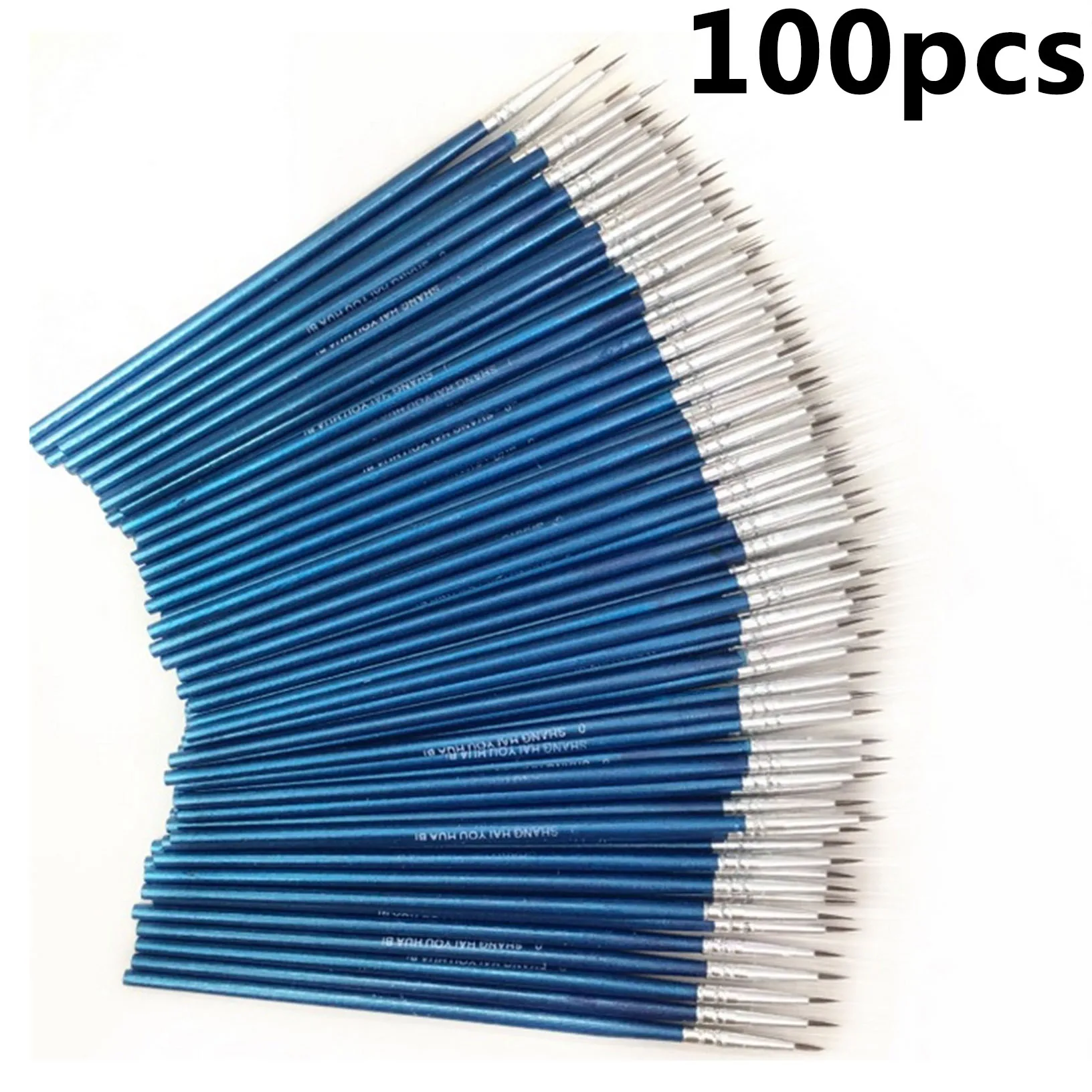 

100PCS Pointed Painting Brush Set Art Miniature Paint Fine Detail Drawing Craft