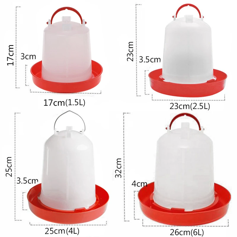 1.5L 2.5L Chook Chicken Feeder Drinker Poultry Aviary Automatic Feeder Waterer Drinker Farm Home Chick Drinking Tool