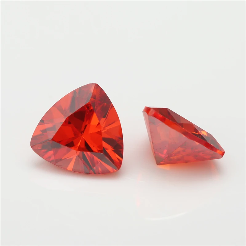 Size 3x3~10x10mm Trillion Cut 5A Loose CZ Stone White Garnet Violet Olive Cubic Zircinia Synthetic Gems For Jewelry