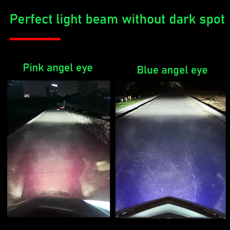 1X Blue/pink Angel eye Ba20d LED Motorcycle Headlight H4 HS1 H6 Scooter Motorbike Headlamp Light Bulb DRL Accessories 12/24V image 6