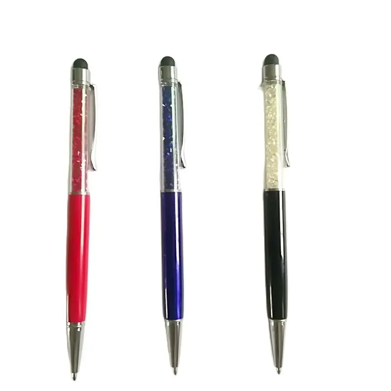 

Metal Stylus Pen with Stylus Tip, Black Ink Pen, Touch Screens Bling, Crystal Diamond, 2 in 1, Office Pen, 1.0mm