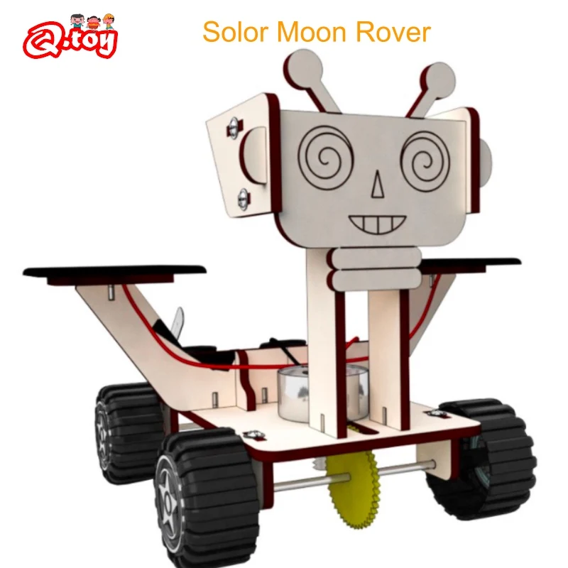 

Solar Energy Moon Rover Model Walking Moon Car Wooden Stem Toys Educational Science Technology Teaching Aids DIY Assemble STEAM