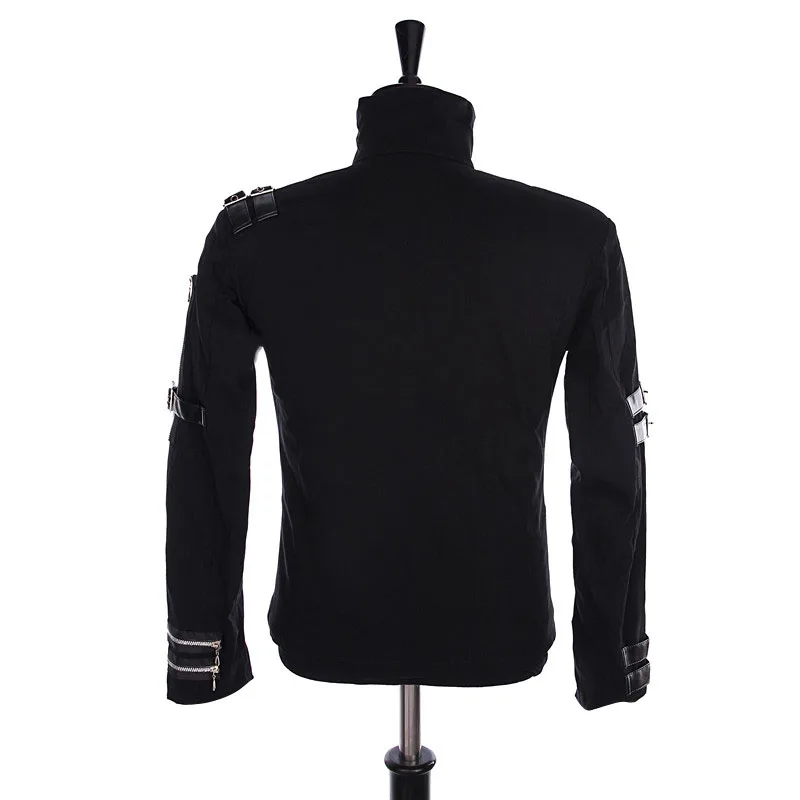 Role-player Michael Jackson BAD Punk Jacket Black Stretch Cotton Outwear Impersonator