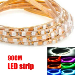 90cm Car Flexible LED Strip Light High Power 12V 45SMD Waterproof LED Daytime Running Light Decorative Car DRL Light