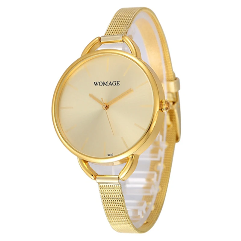 

Womage Watches Womens Watches Luxury Gold Watches Women Fashion Mesh Band Quartz Bracelet Watches Woman Watch reloj mujer