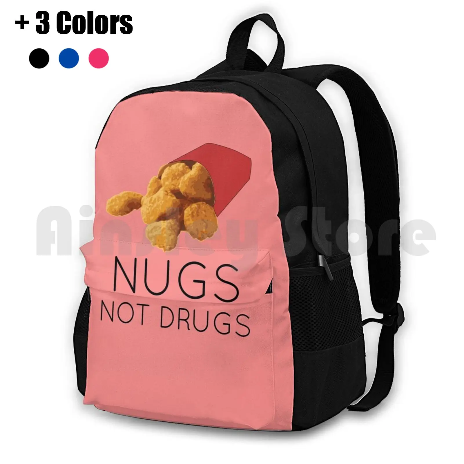 Nugs Not Drugs Outdoor Hiking Backpack Riding Climbing Sports Bag Positive Funny Cartoons Kids Shows Cool Negative Nerd Science