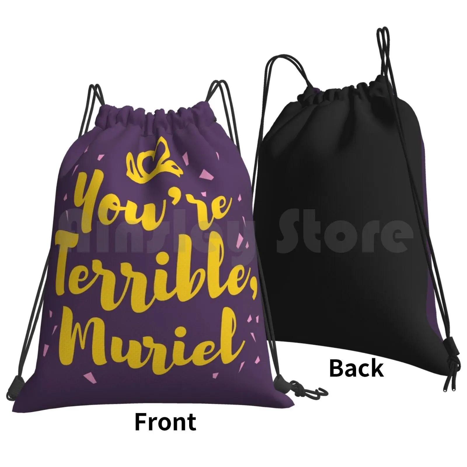 You're Terrible! Backpack Drawstring Bag Riding Climbing Gym Bag Movies Muriel Muriels Wedding Wedding Pop Culture