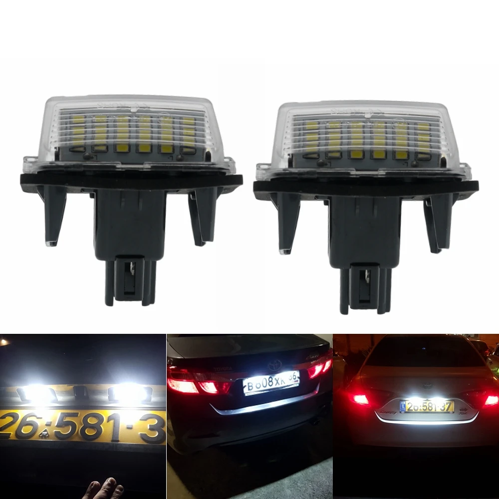 Eonstime 2pcs Error Free Car 18Led SMD License Number Plate Light For TOYOTA CAMRY Yaris/Hybrid COROLLA  PRIUS C  RACTIS VERSO