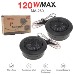 2pcs 2 Inch Car Tweeter Speakers 4 Ohm 120W Universal High Efficiency Mini Tweeter Dome Speakers for Car Audio System