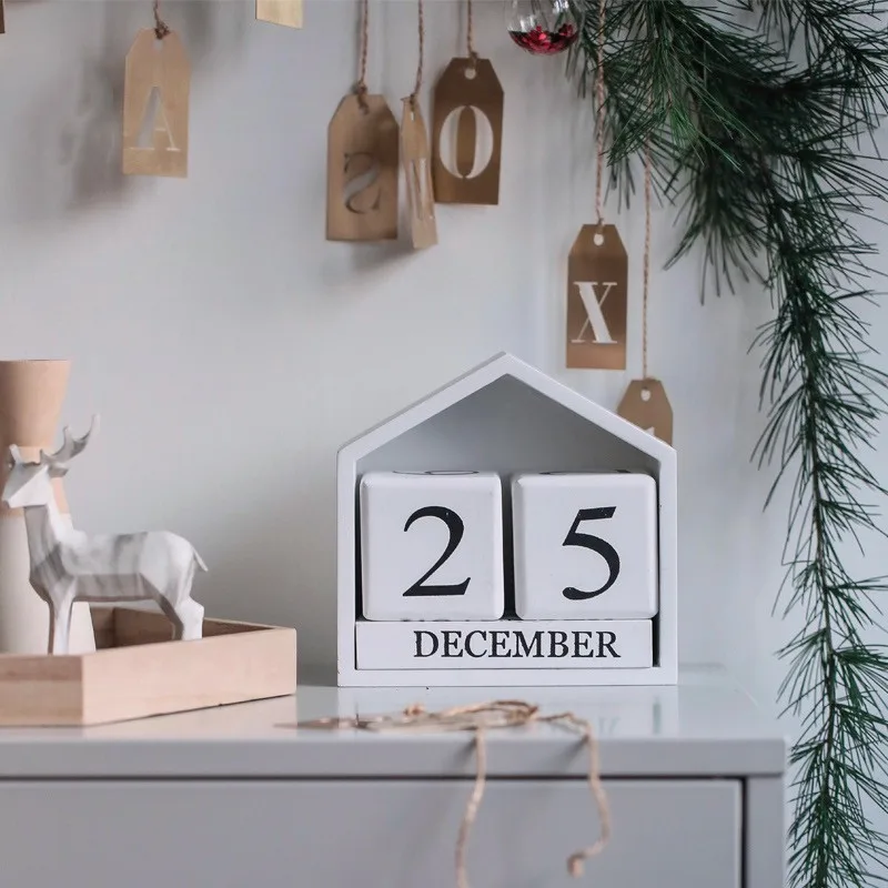 Desk Calendar Decoration Desk Top Simple Wooden Decoration Desk Calendar Small Decoration Home Crafts