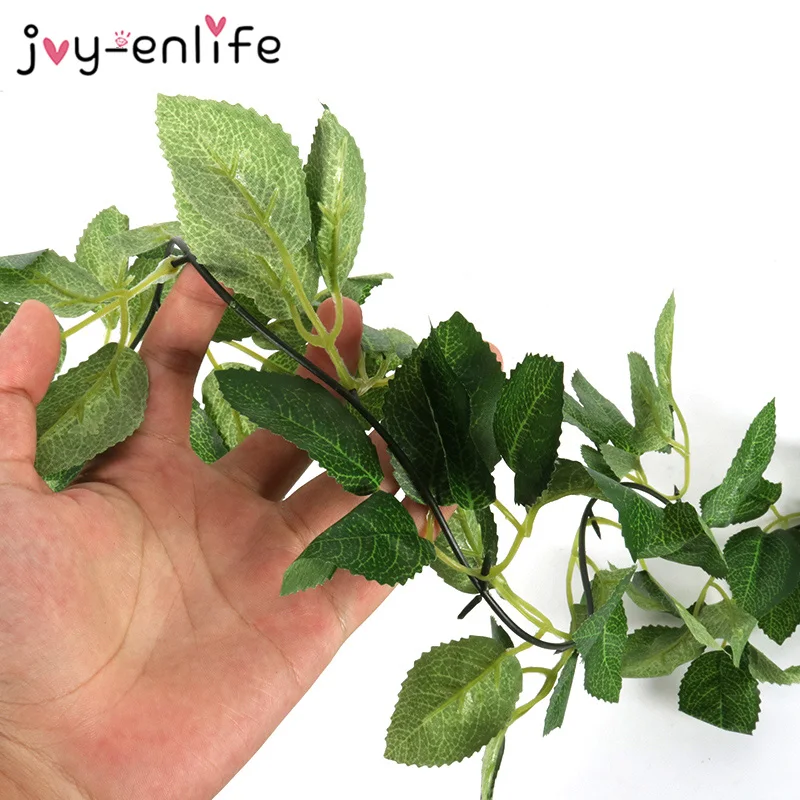 155cm Artificial Ivy Rose Leaf Garland Plants Vine Fake Foliage Flowers Home Decor Plastic Artificial Flower Rattan String