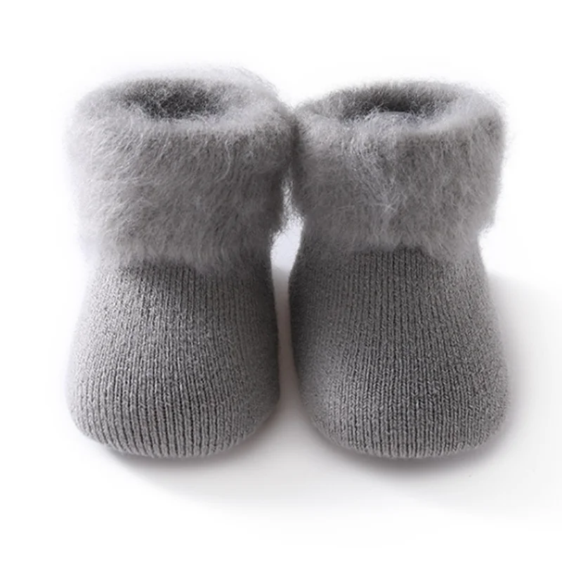 Chaussettes antidérapantes pour bébé, chaussettes pour nouveau-né, garçons et filles, épaisses et chaudes, hiver, 2020