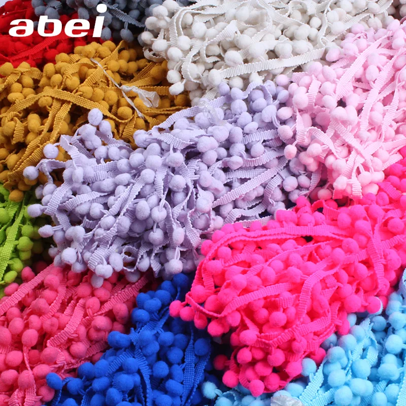 2 yards Cream color Pom Pom Lace Trim Ball Ribbon Pompom Fringe Ribbon Kintted Fabric Handmade DIY Craft Accessories Sewing Lace