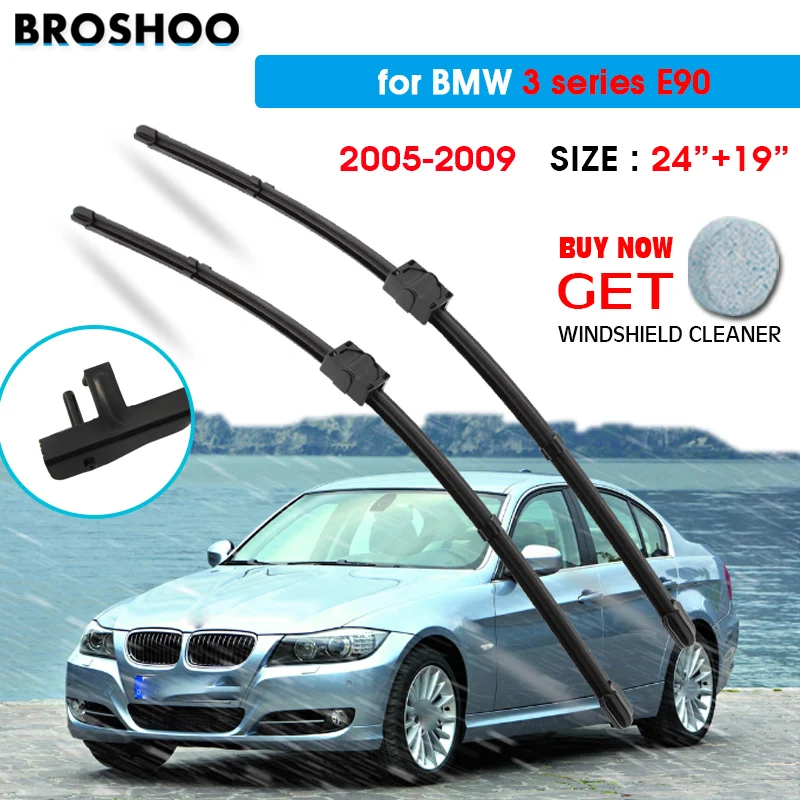 

Car Wiper Blade For BMW 3 Series E90 24"+19" 2005-2009 Auto Windscreen Windshield Wipers Blade Window Wash Car Equipped Side Pin