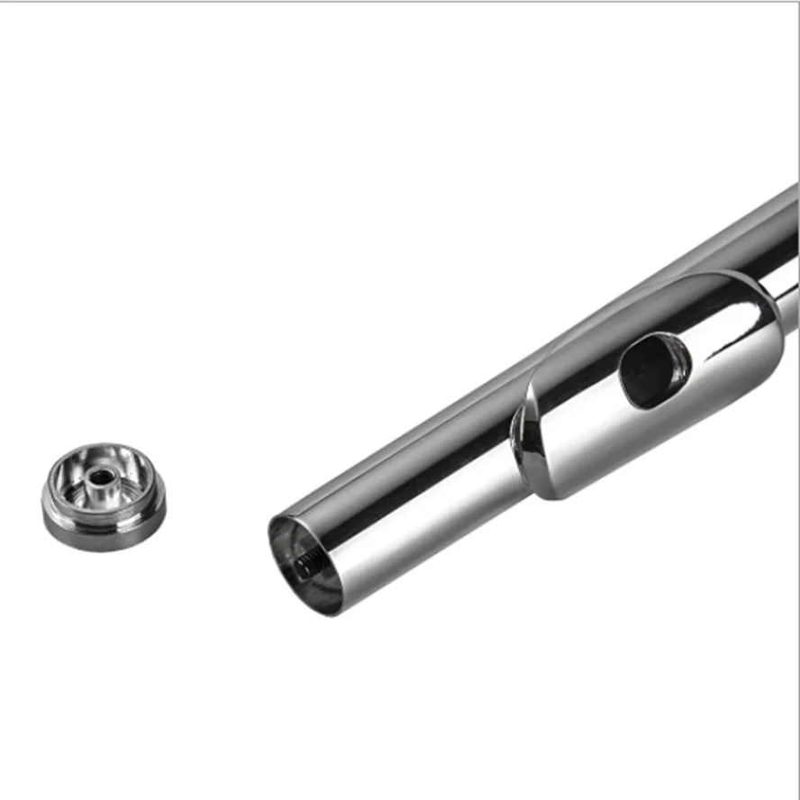 Flute straight pipe hand-plated head plated silver plated silver flute straight tube durable accessories instruments