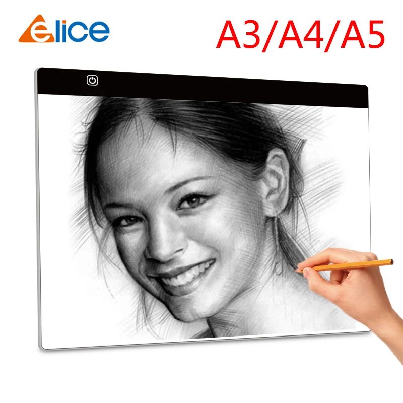 

Elice A3 A4 A5 ultra thin LED Drawing Digital Graphics Pad USB LED Light pad drawing tablet Electronic Art Painting Wacom