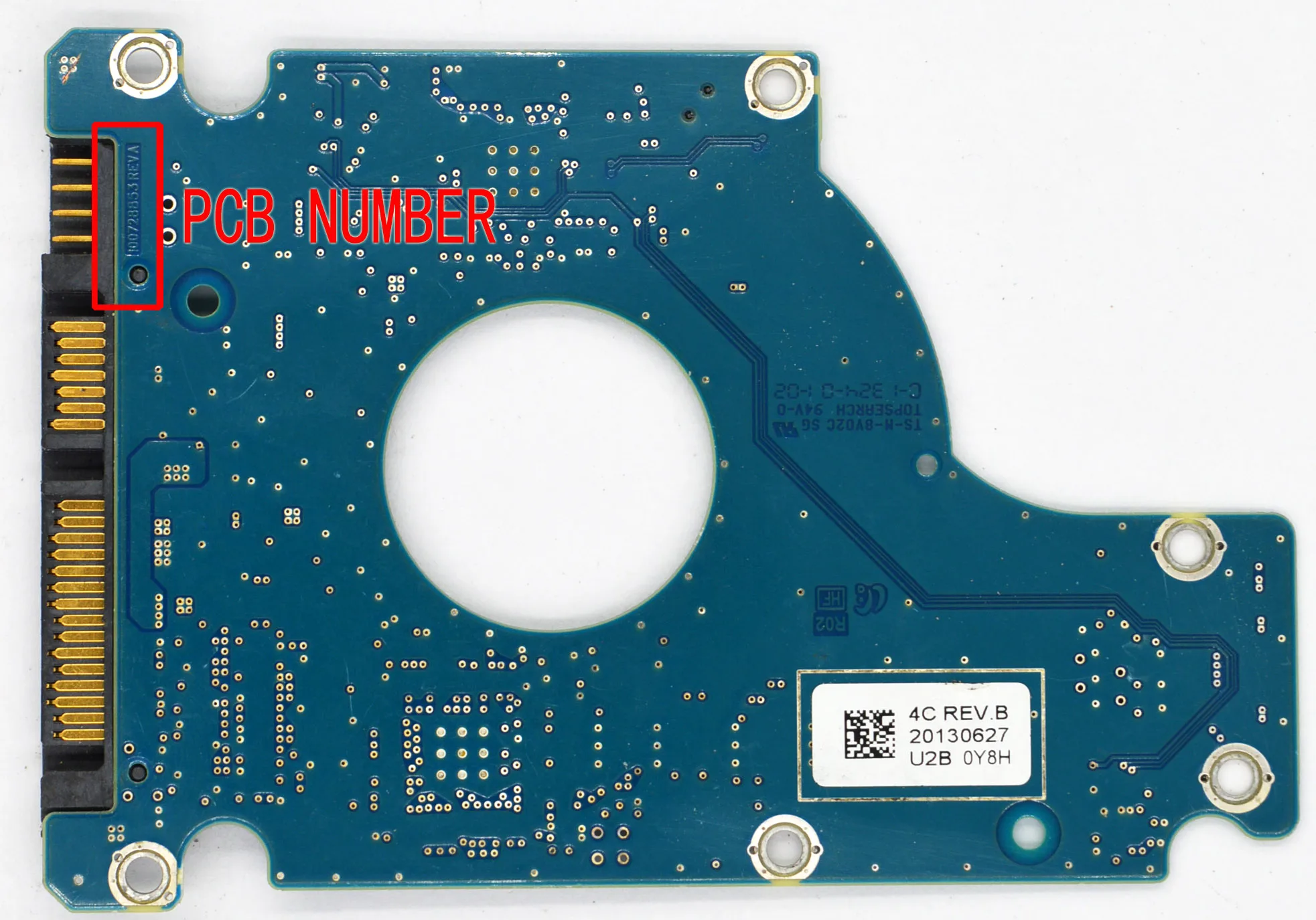 Número da placa de circuito do disco rígido ST2000LM003 Seagate: 100728853   REVA 4C REV.B 20130627   U2B / 2T, 5400rpm, SATA 3