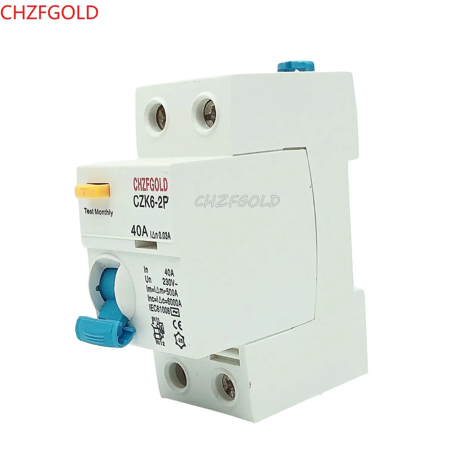 CHZFGOLDCharging Pile Type B Residual Current Circuit Breaker Type A/ AC 2P 4P RCCB RCBO MCB Leakage Protector