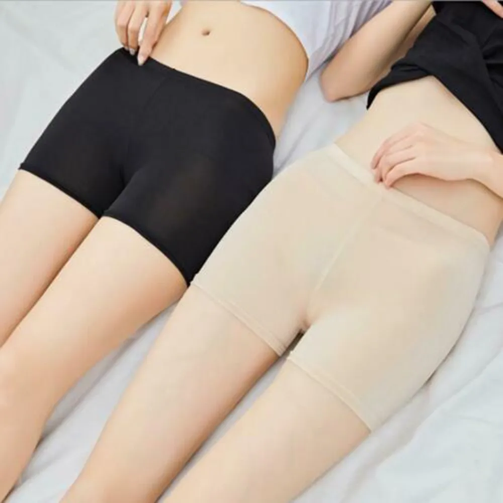 Summer Women Safety Shorts Pants Seamless Thin Ice Silk High Waist Panties Seamless Anti Emptied Boyshorts Girls Underwear