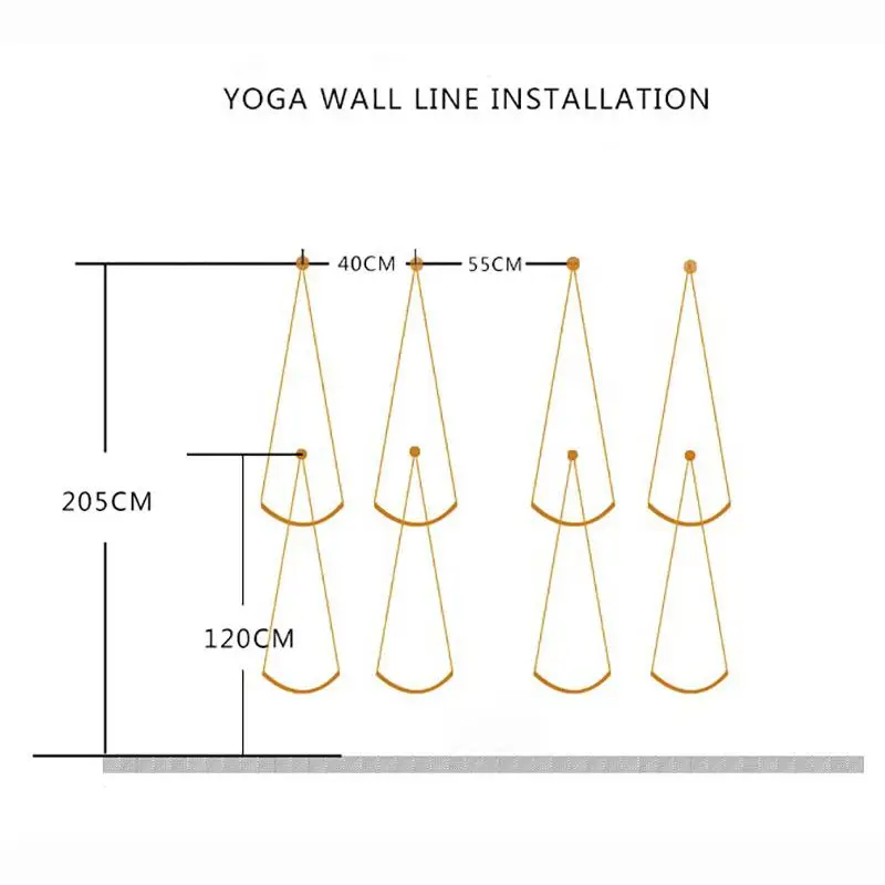 4 PCS Yoga Wall Hanging Rope Iyengar Yoga Belt Antigravity Yoga Sling Inversion Exercises with expansion screws rings