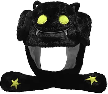 耳移動ジャンプハット面白いぬいぐるみゴーストハットユニセックスイヤーフラップ可動耳帽子コスプレハロウィンパーティーハット子供男の子女の子用