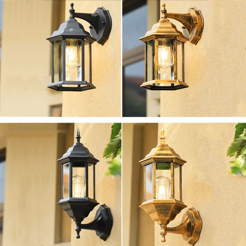 E27Wall Lamp Outdoor Lighting Retro Waterproof Courtyard Garden lights Landscape Lighting Porch Lights On The wall Street lamp