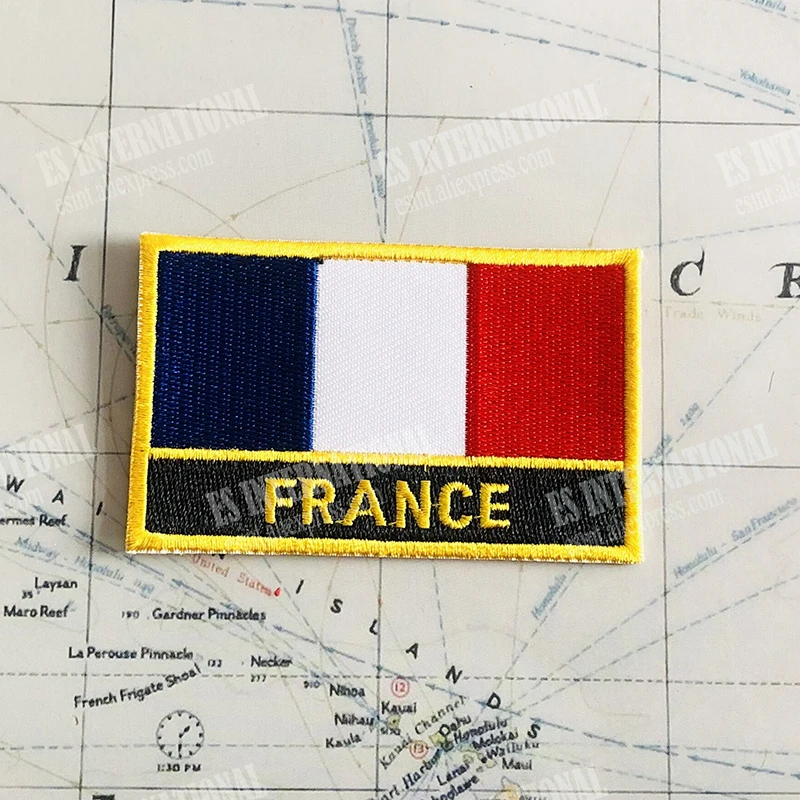 FRANCE National Flag Embroidery Patches Badge Shield And Square Shape Pin One Set On The Cloth Armband   Backpack  Decoration