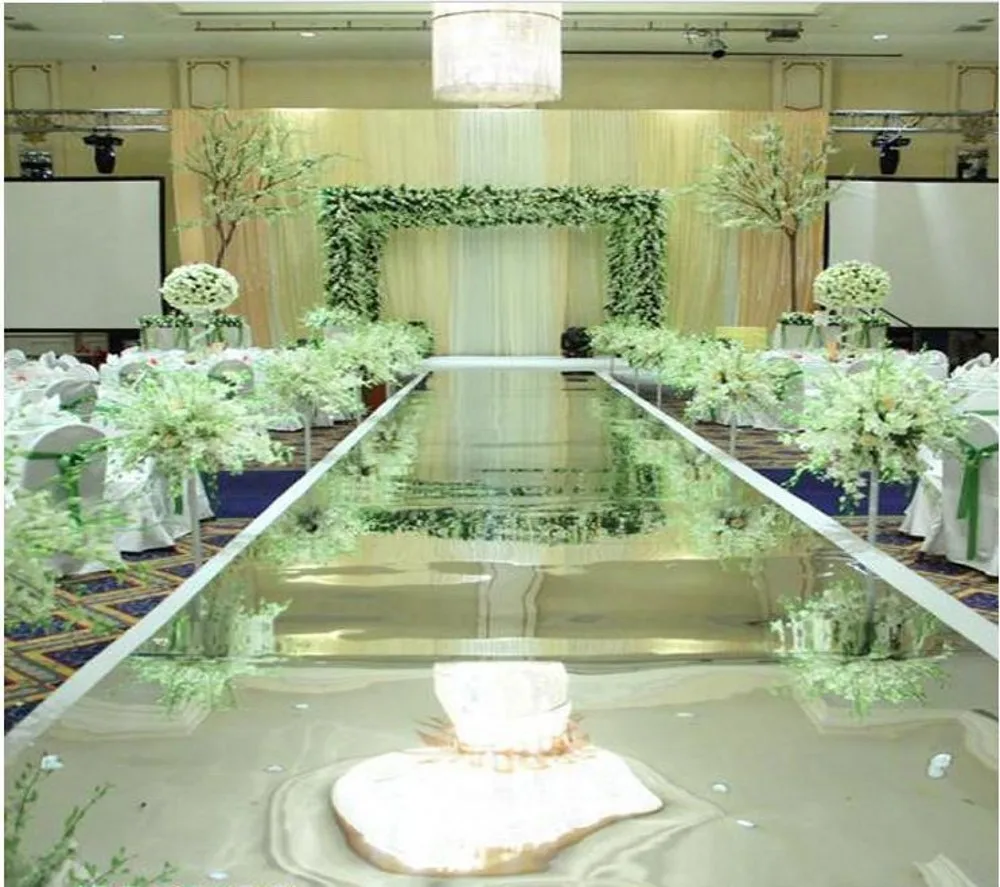 

10M Per lot 1.2m Wide Wedding Ceremony Centerpieces Decoration Mirror Carpet Aisle Runner gold silver purple color