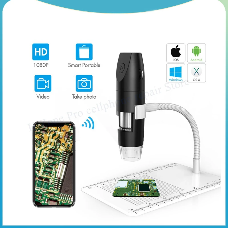 

1000X Digital Microscope Wifi Microscope Magnifier Camera 8LED with Stand for Android IOS iPhone iPad Digital Microscope