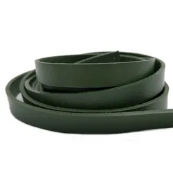 AaaZee 10mmx2mm Dark Olive Green Flat Real Leather Band Strip for Jewelry Making Cow Hide Genuine Leather Belt 10mm