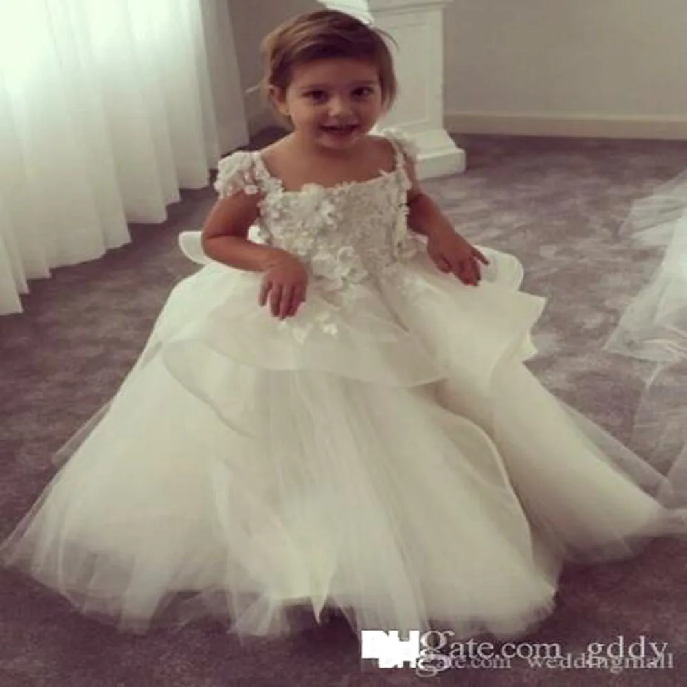 Vestido de menina branco, renda floral, festa de casamento, contas, colete, vestido infantil para casamentos, aniversário