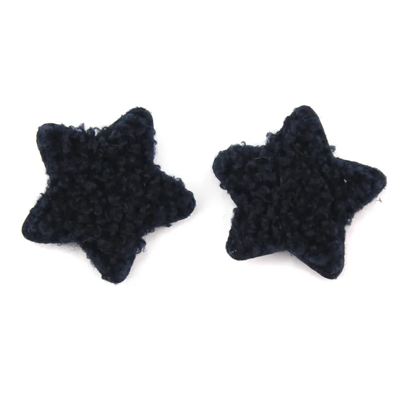 40Pcs 4.5cm Teddy Plush Star shape Padded Appliques for DIY Clothes Kids Headwear Hat Bag Handmade Decor Ornament Accessories