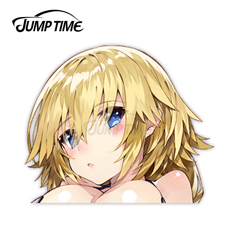 Jump Time Fate Apocrypha Jeanne D'Arc (Ruler) 16 7.7  Big Head Anime Peeker Vinyl Decal Waifu Kawaii Girl Car Stickers